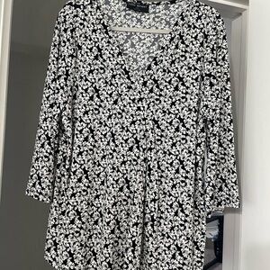 Lane Bryant Monochrome Floral Top